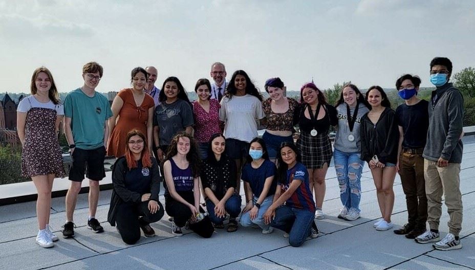 students on roof students on roof